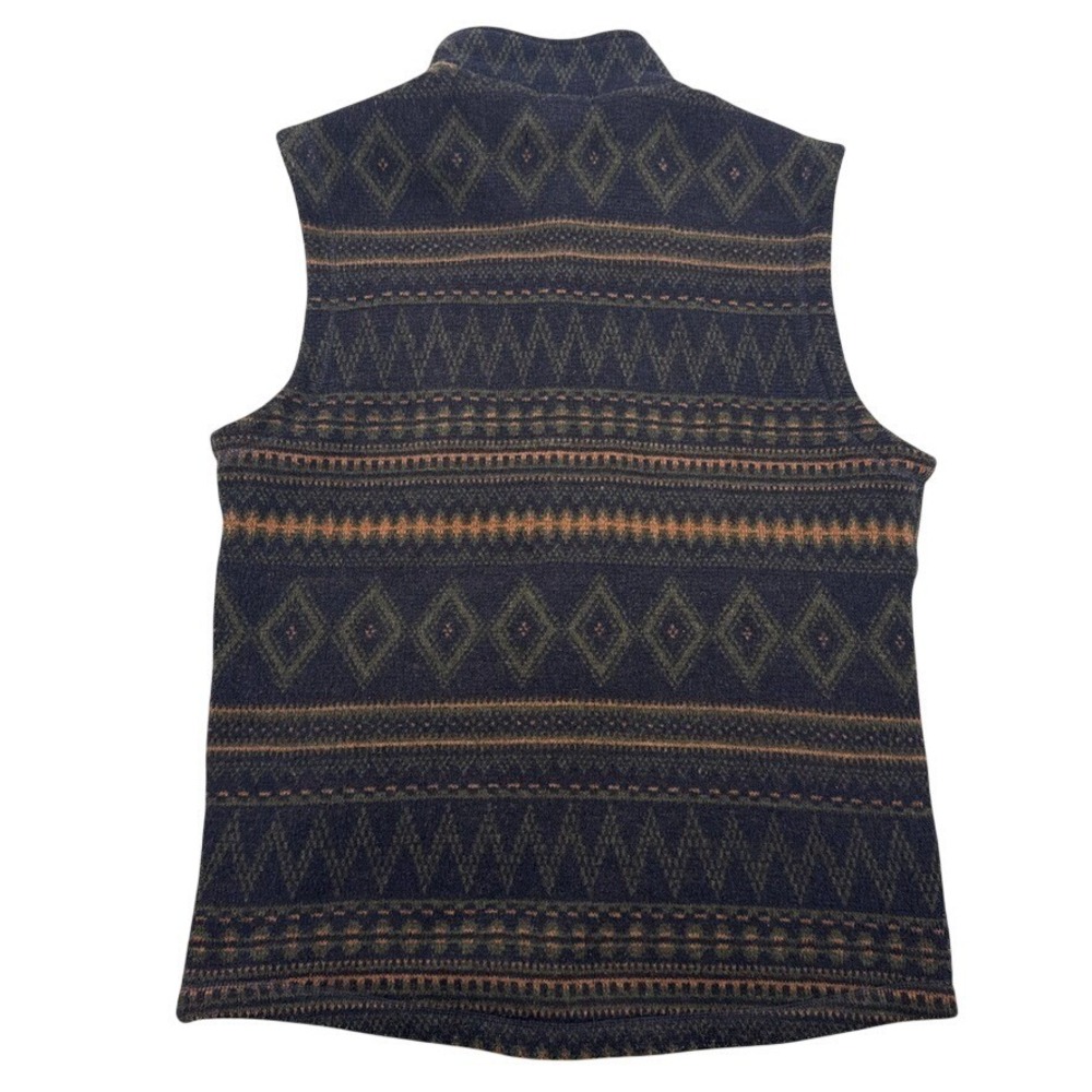 Smartwool Vest Mens S Blue Deep Navy Hudson Trail Fleece Fair Isle Full Zip Wool - Picture 2 of 11